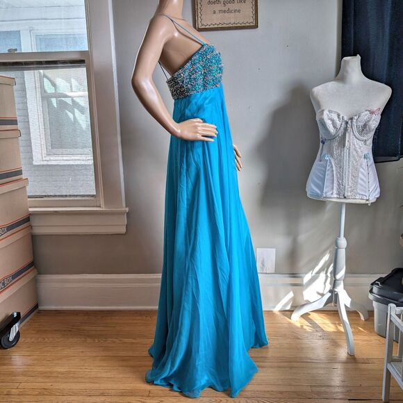 NWT Vintage Y2K Dave & Johnny Prom Gown Beaded Sequin Mermaid Maxi Dress Size 15 - Picture 2 of 8